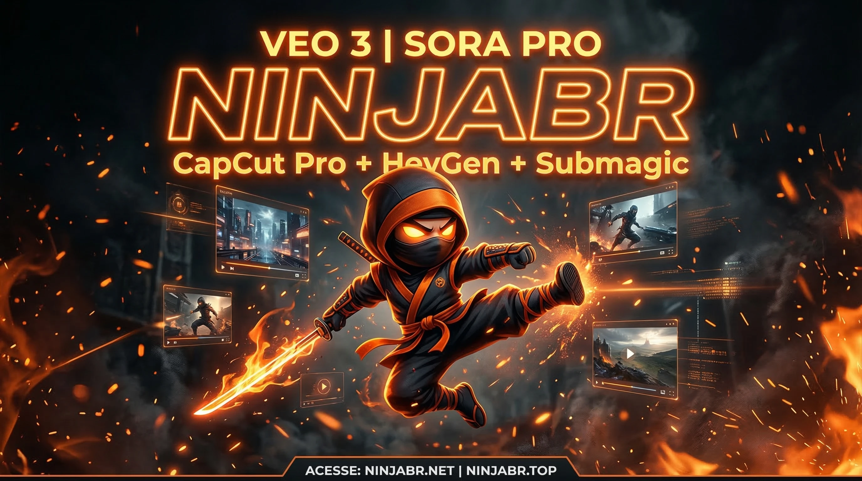 NinjaBR melhores IA vídeo VEO 3 SORA Pro CapCut 2026